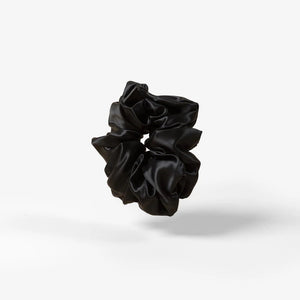 Large Premium Silk Scrunchie - Black - THE SILK BONNET®