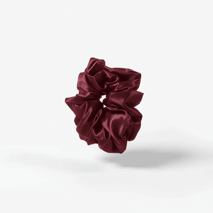 Large Premium Silk Scrunchie - Burgundy - THE SILK BONNET®
