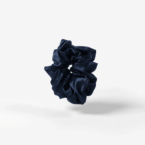 Large Premium Silk Scrunchie - Midnight Blue - THE SILK BONNET®