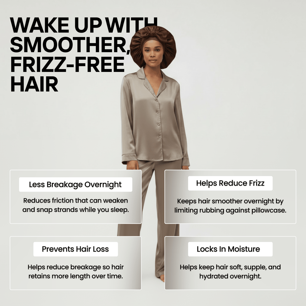 Large Silk Bonnet - Brown - THE SILK BONNET®