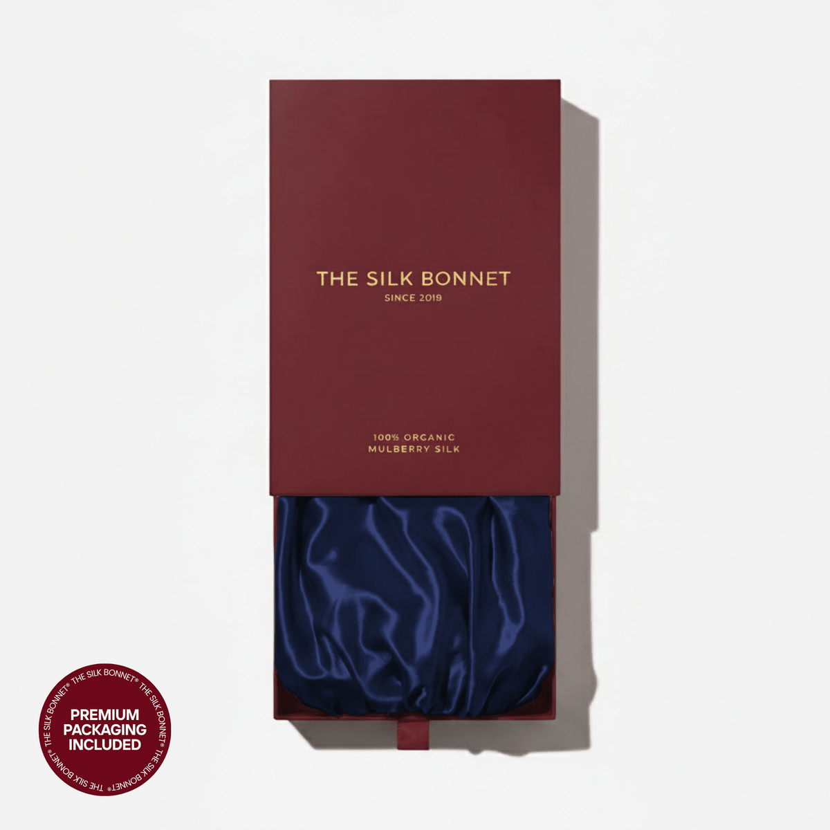 Large Silk Bonnet - Midnight Blue - THE SILK BONNET®