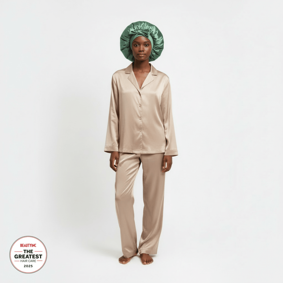 Large Silk Bonnet - Mint Green - THE SILK BONNET®
