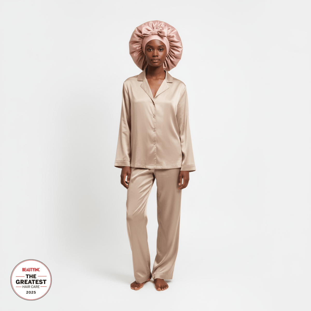 Large Silk Bonnet - Soft Pink - THE SILK BONNET®